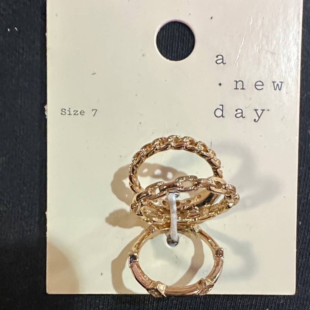 A New Day Twisted Gold Women's Ring Trio